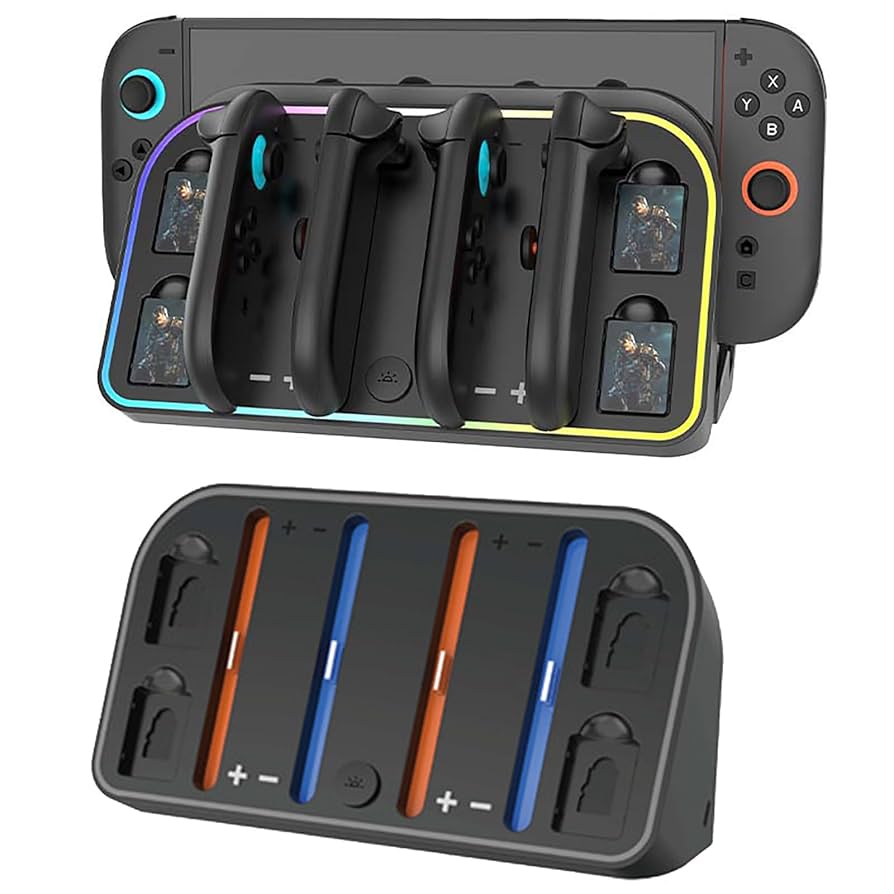 【コントローラー2つ+充電スタンド付】Nintendo Switch グレー Amazon.co.jp: Switch2 Pro & ジョイコン2用 充電スタンド